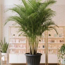 Large-Golden-palm-in-Medium-sized-Black-Pot
