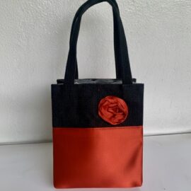 Red and Black Jute Bag